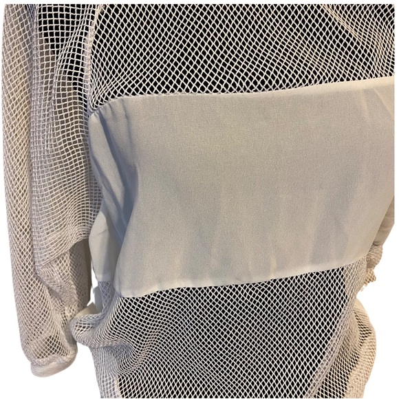 NWOT Beware! White Mesh Net Sheer Top Women’s Size Large - Picture 6 of 16
